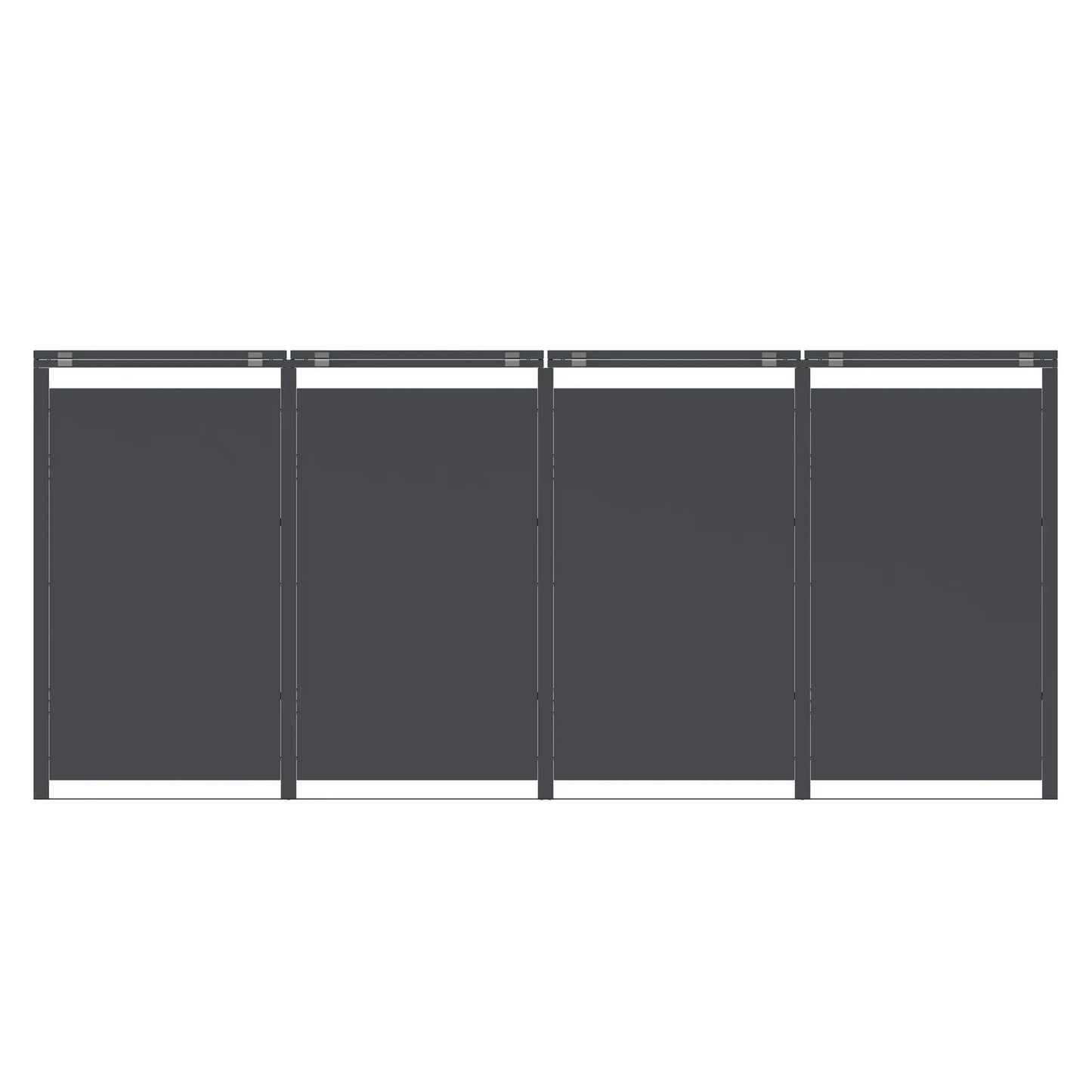 TREVANO 4er Mülltonnenbox Holzoptik – Rückansicht Metallgehäuse