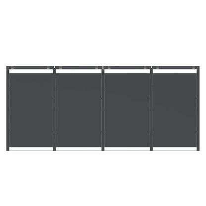 TREVANO 4er Mülltonnenbox Holzoptik – Rückansicht Metallgehäuse