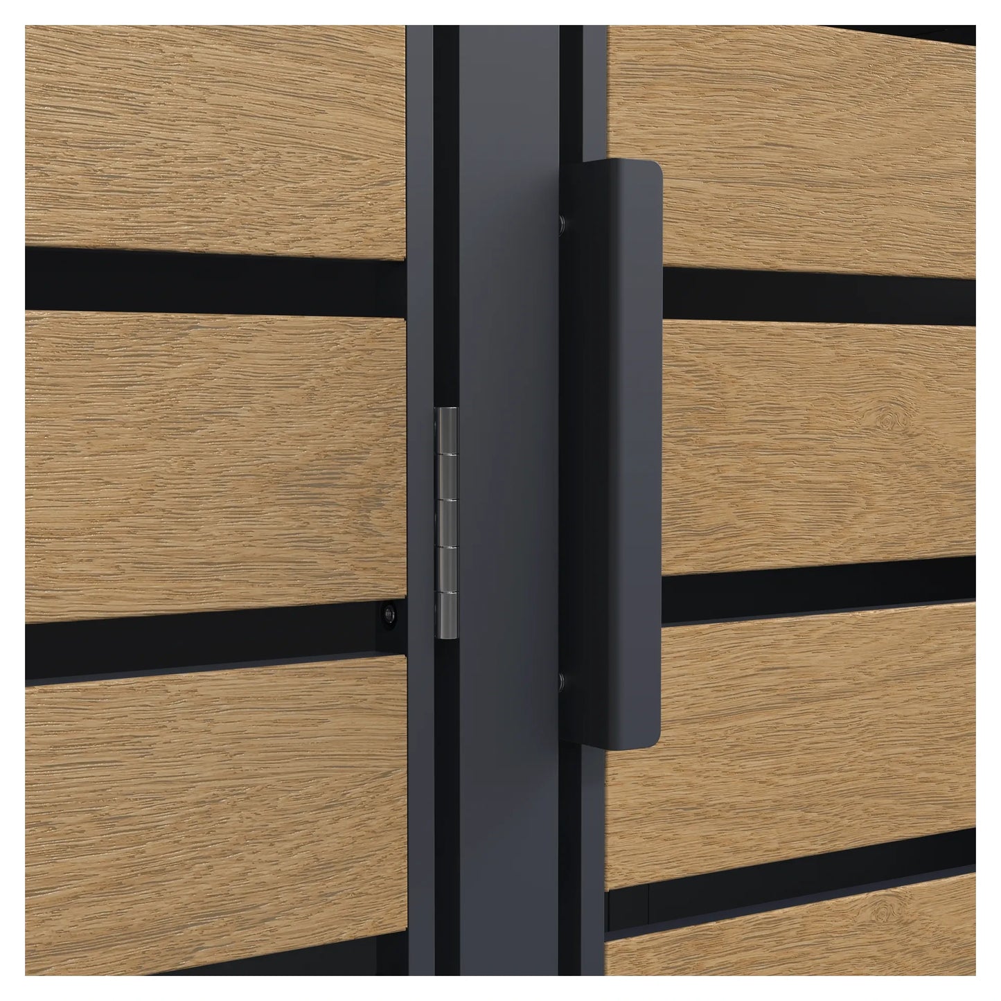 Türscharnier und Griff Holzoptik – Holzmaserung und Metallscharnier