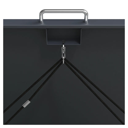 Edelstahlgriff mit Koppelseil – Deckel hebt Tonnendeckel automatisch