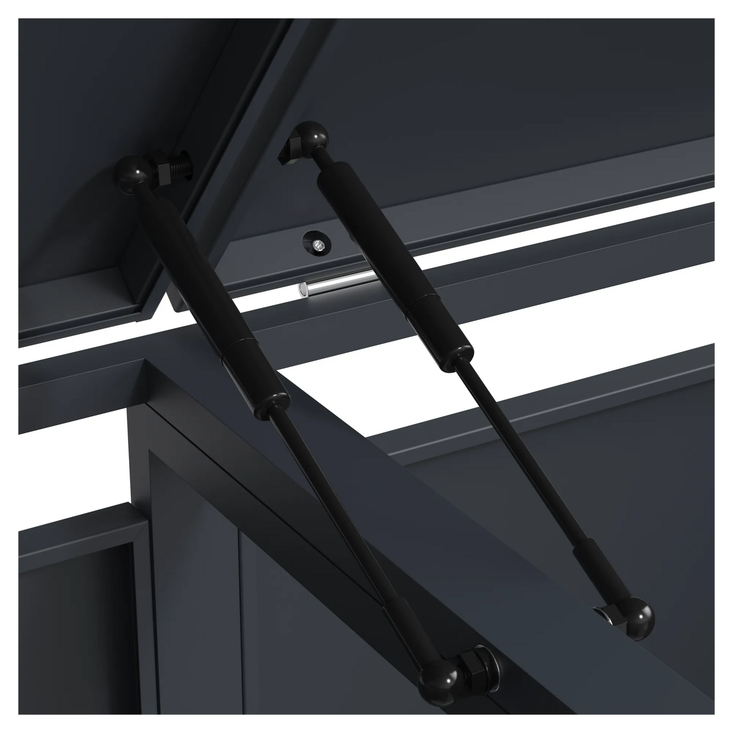 Gasdruckdämpfer an der Mülltonnenbox – Klappdach öffnet leichtgängig und schließt geräuschlos