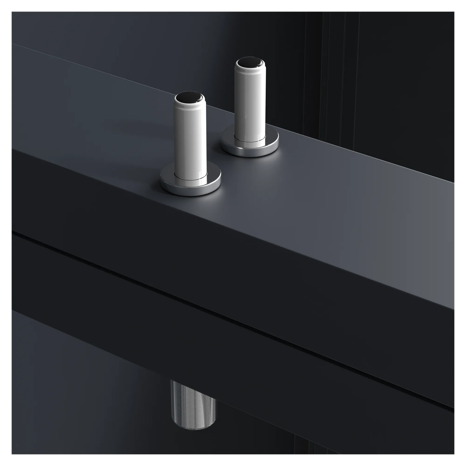 Gummipuffer an der Mülltonnenbox – dämpfen das Klappdach beim Schließen