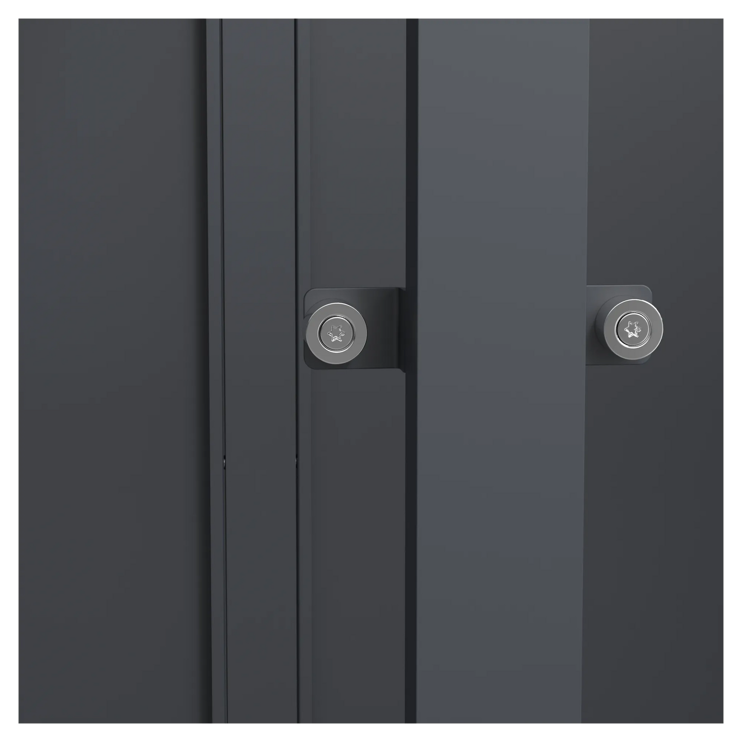 Magnetverschluss hält die Fronttür der Mülltonnenbox sicher geschlossen